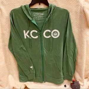 Green Zip-Up Sweatshirt